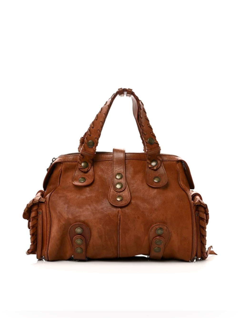 Chloe Calfskin Silverado Shoulder Bag Tan